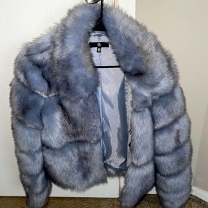 Blue Faux Fur Jacket
